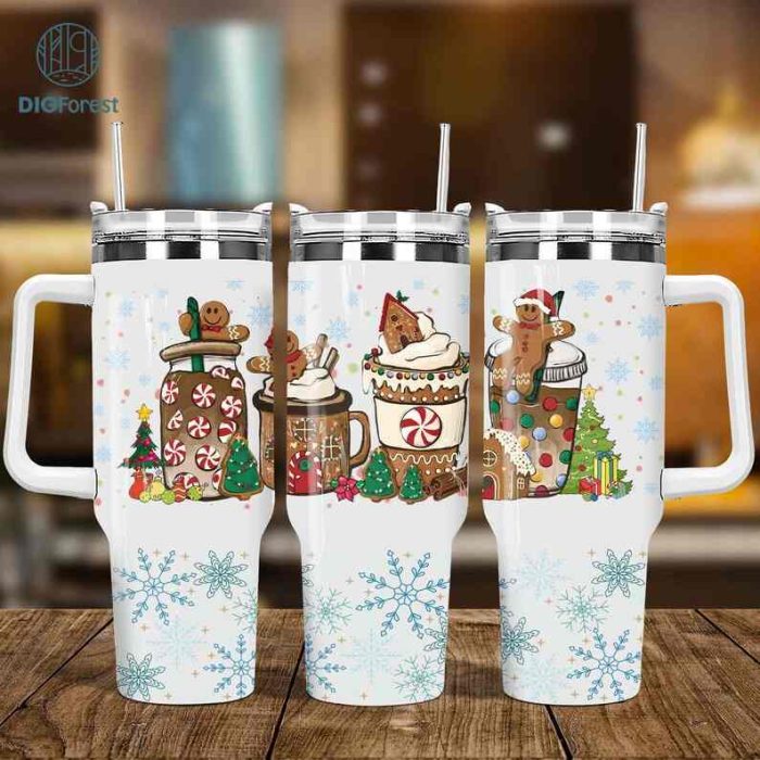 Christmas Coffee 40oz Tumbler PNG, Christmas Iced Coffee 40oz Tumbler, Christmas Party 40oz Wrap