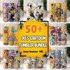 50+ Cartoon 90s Tumbler Wrap Bundle | 20 oz Cartoon Tumbler PNG Image Sublimation | 90s Cartoon Animated Tumbler Cup | Cartoon Wrap Design