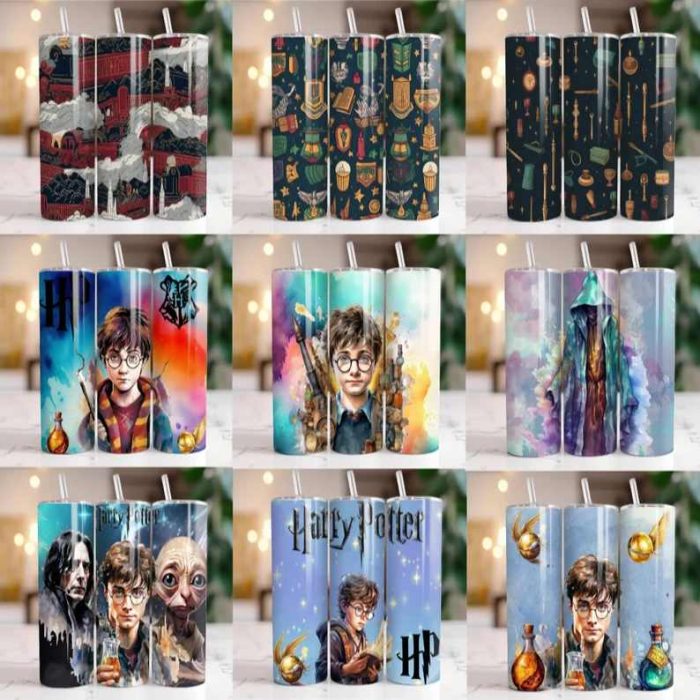 90+ Harry Tumbler Wrap Bundle | 20 oz Potter Tumbler PNG Image Sublimation | Harry Magic Tumbler | HP Wizard Tumbler | Cartoon Wrap Design