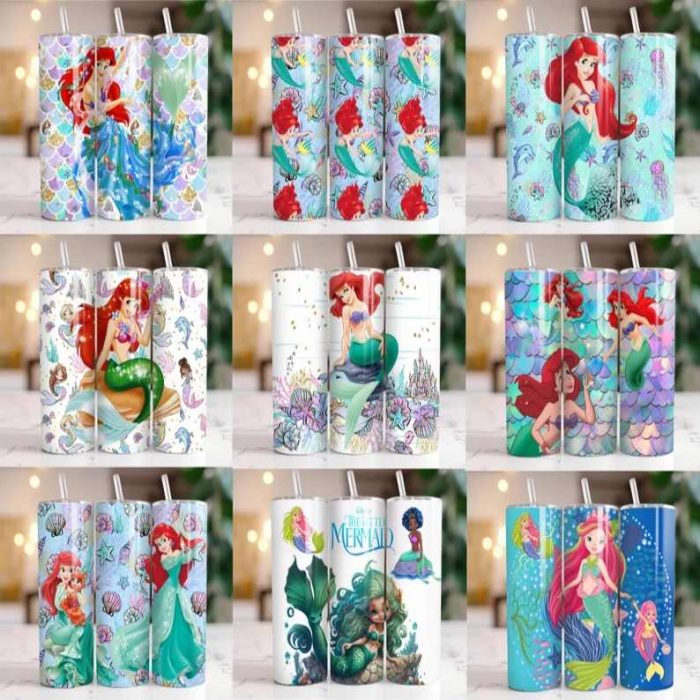 120 + Disney Mermaid Tumbler Wrap Bundle, Little Mermaid Tumbler PNG, Mermaid Sublimation Wrap, Princess Tumbler PNG, Little Mermaid Sublimation