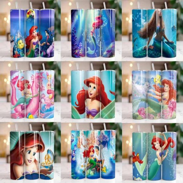 120 + Disney Mermaid Tumbler Wrap Bundle, Little Mermaid Tumbler PNG, Mermaid Sublimation Wrap, Princess Tumbler PNG, Little Mermaid Sublimation