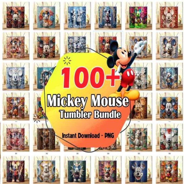 100+ Disney Mickey Tumbler Wrap Bundle, 20 oz Minnie Tumbler PNG Image Sublimation, Minnie Cartoon Tumbler Wrap Design