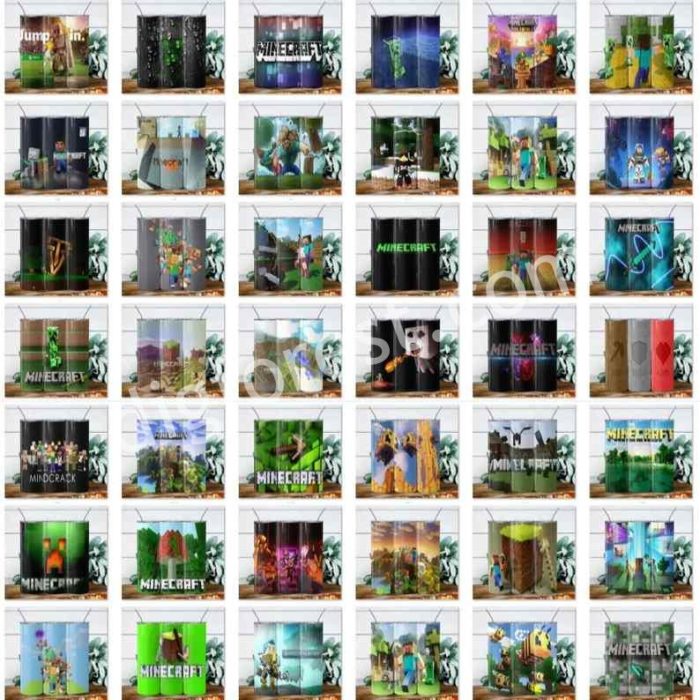 45+ Minecrafter Tumbler Wrap Bundle | 20 oz Skinny Tumbler PNG Image Sublimation | Minecraft Game Tumbler Cup | Mine Tumbler Wrap Design