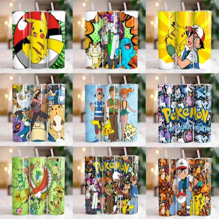 60+ Pokémon Tumbler Wrap Bundle | Pokemon Tumbler Design, Pikachu 20 oz Tumbler PNG, Pikachu Tumbler Sublimation, Pokemon Sublimation