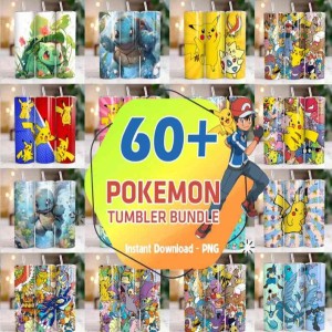 60+ Pokémon Tumbler Wrap Bundle | Pokemon Tumbler Design, Pikachu 20 oz Tumbler PNG, Pikachu Tumbler Sublimation, Pokemon Sublimation