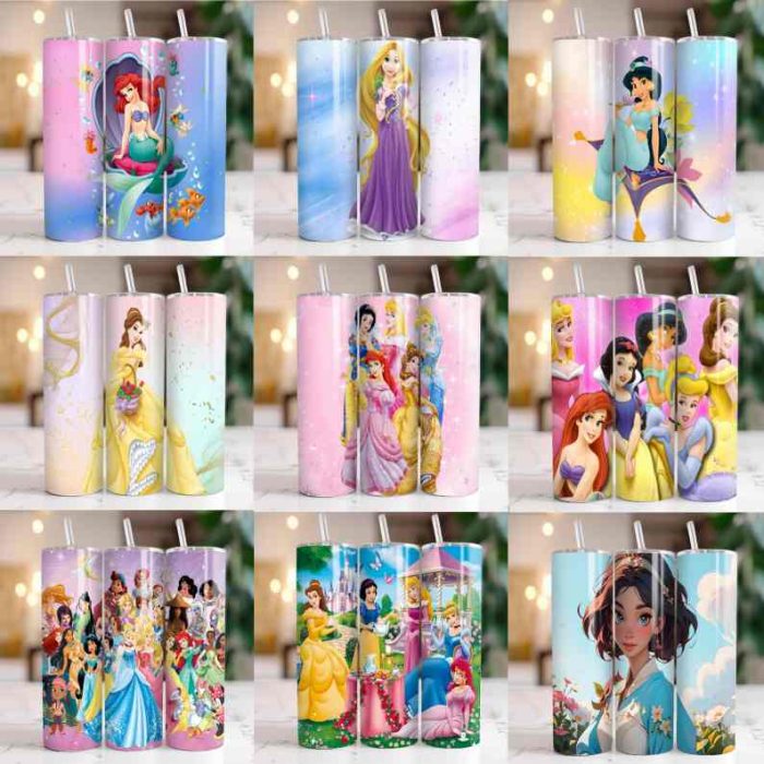100+ Disney Princess Tumbler Wrap Bundle | 20 oz Princess Tumbler PNG Image Sublimation | Princess Tumbler Tumbler Cup | Cartoon Tumbler Wrap