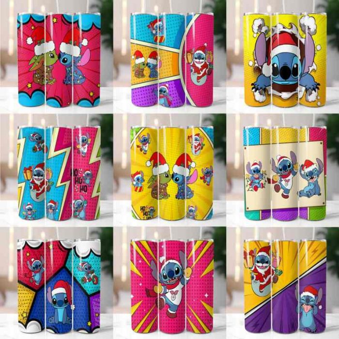 125+ Christmas Disney Stitch Tumbler Wrap Bundle, Stitch Sublimation Designs, 20 oz Stitch Tumbler, Cartoon Christmas Tumbler PNG, Commercial Use