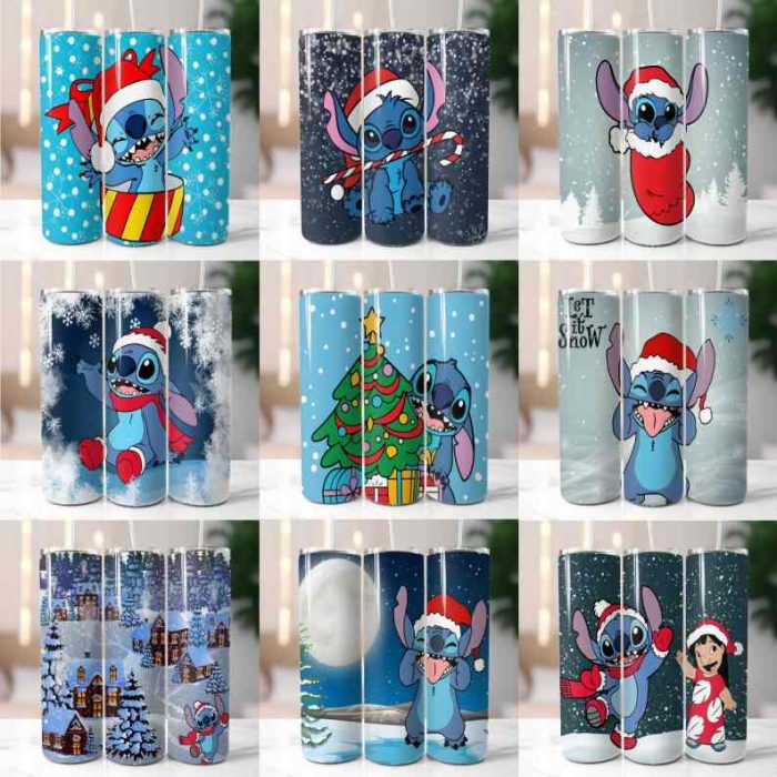 125+ Christmas Disney Stitch Tumbler Wrap Bundle, Stitch Sublimation Designs, 20 oz Stitch Tumbler, Cartoon Christmas Tumbler PNG, Commercial Use