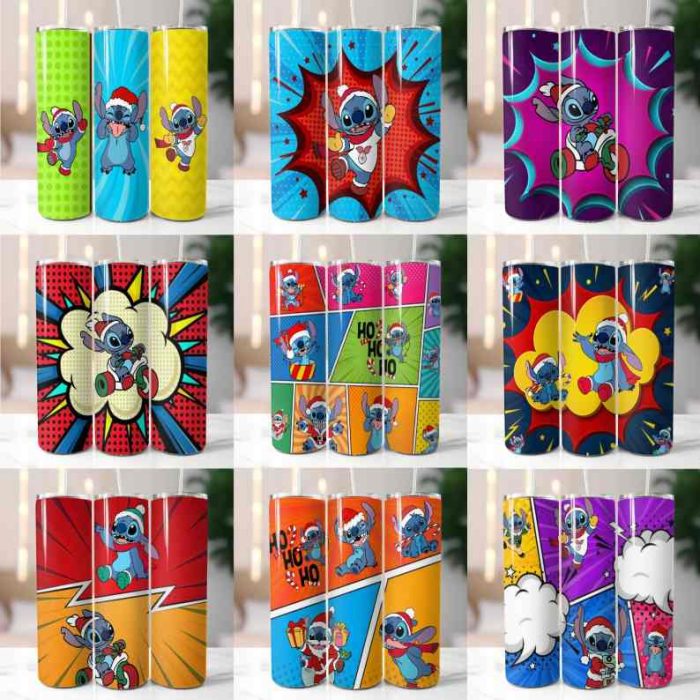 125+ Christmas Disney Stitch Tumbler Wrap Bundle, Stitch Sublimation Designs, 20 oz Stitch Tumbler, Cartoon Christmas Tumbler PNG, Commercial Use