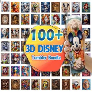 Bundle 100+ 3D Cartoon Tumbler Wrap Png 3D Tumbler Design Skinny Sublimation Digital Download, 30 Cartoon Sublimation Tumbler