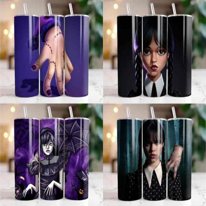 50 + Wednesday Tumbler Wrap Bundle, Addams Family Tumbler Design, Wednesday Addams PNG, Addams Tumbler, 20 oz Wednesday Tumbler Wrap Design