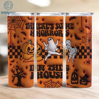 3D Inflated Some Horror Character In This House Halloween, Horror Halloween Tumbler Design Skinny Tumbler 20oz, Halloween Design