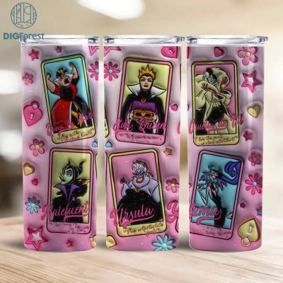 3D Inflated Disney Villain Straight Horror Character Halloween, Horror Halloween Tumbler Design Skinny Tumbler 20oz, Halloween Design