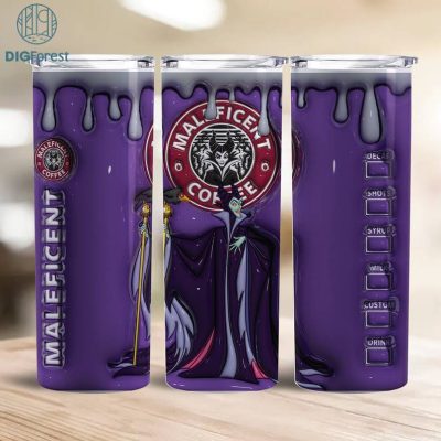 3D Inflated Puffy Maleficent Tumbler Wrap Halloween, Horror Halloween Tumbler Design Skinny Tumbler 20oz, Halloween Design