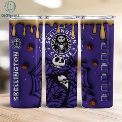 3D Inflated Puffy Skelington Star Tumbler Wrap Halloween, Horror Halloween Tumbler Design Skinny Tumbler 20oz, Halloween Design