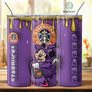 3D Inflated Puffy Disney Minnie Starbucks Coffee Tumbler Wrap Halloween, Horror Halloween Tumbler Design Skinny Tumbler 20oz, Halloween Design
