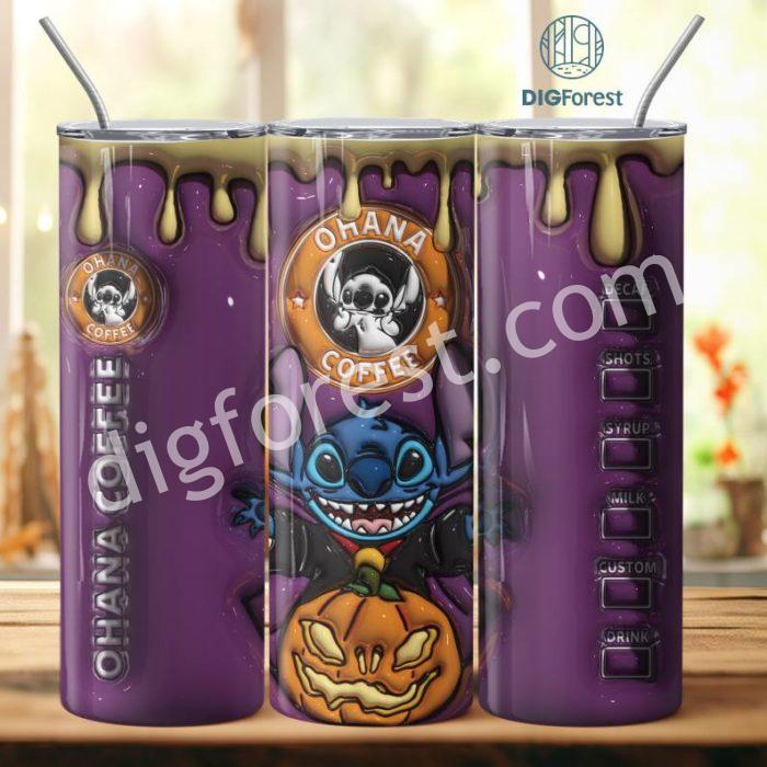 3D Inflated Puffy Disney Stitch Tumbler Wrap Halloween, Halloween Design, Horror Halloween Tumbler Design Skinny Tumbler 20oz