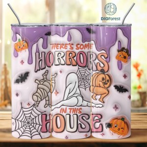 3D Inflated Puffy Horror In This House Tumbler Wrap Halloween, Horror Halloween Tumbler Design Skinny Tumbler 20oz, Halloween Design 20oz Tumbler Png