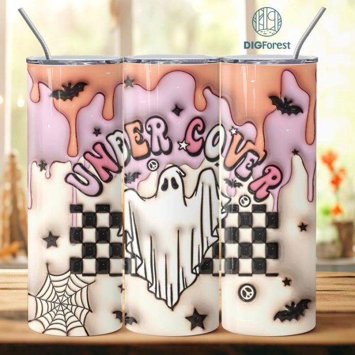 3D Inflated Puffy Spooky Under Cover Tumbler Wrap Halloween, Horror Halloween Tumbler Design Skinny Tumbler 20oz, Halloween Design