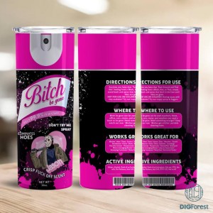People Be Gone Spray 20oz Skinny Tumbler Sublimation Bundle, People Be Gone PNG Download, Halloween Horror Movie Characters, Tumbler Wrap