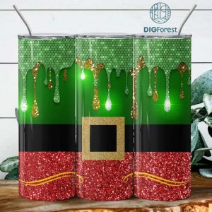 Christmas Paint Holographic Glitter 20oz Skinny Tumbler Sublimation Designs Digital Download PNG Instant DIGITAL ONLY