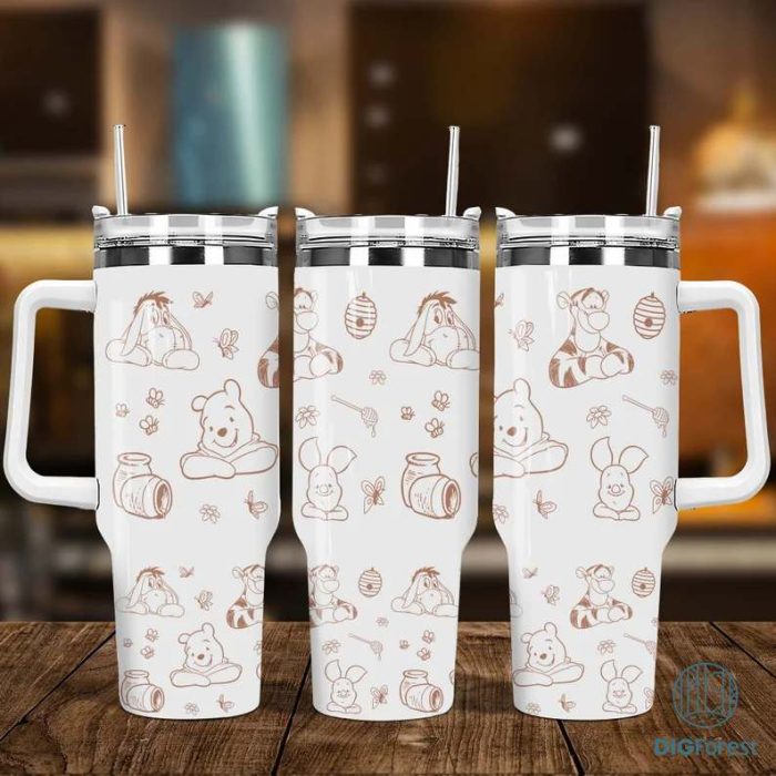 Disney Winnie the Pooh 40oz 2 piece Tumbler Wrap, 40oz Sublimation Design, Seamless 40oz Tumbler Wrap, Sublimation Downloads PNG