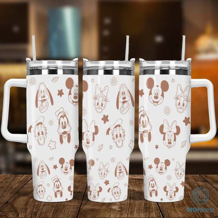 Disney Movies Characters 40oz Tumbler Wrap Png, Cartoon Characters 2 pieces 40oz Tumbler Png, Magic Cartoon 40oz Tumbler Png Sublimation Design