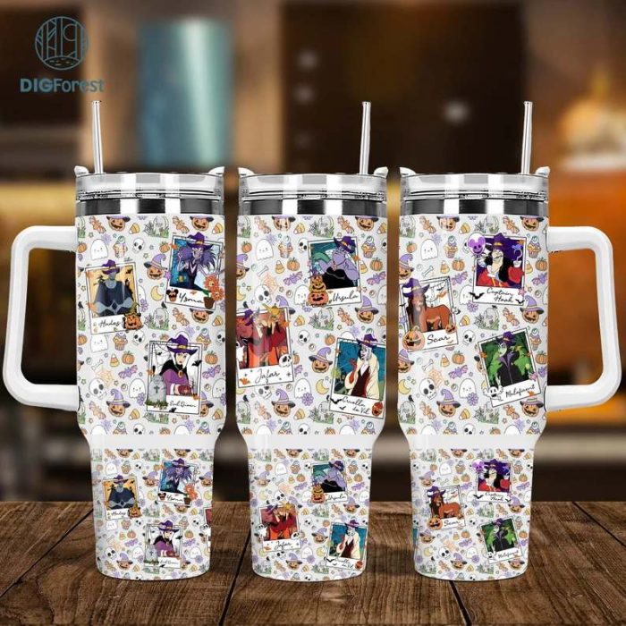 Disney Villains 40oz Tumbler Wrap Png, Cartoon Characters 2 pieces 40 oz Tumbler Png, Magic Cartoon 40oz Tumbler Png Sublimation Design