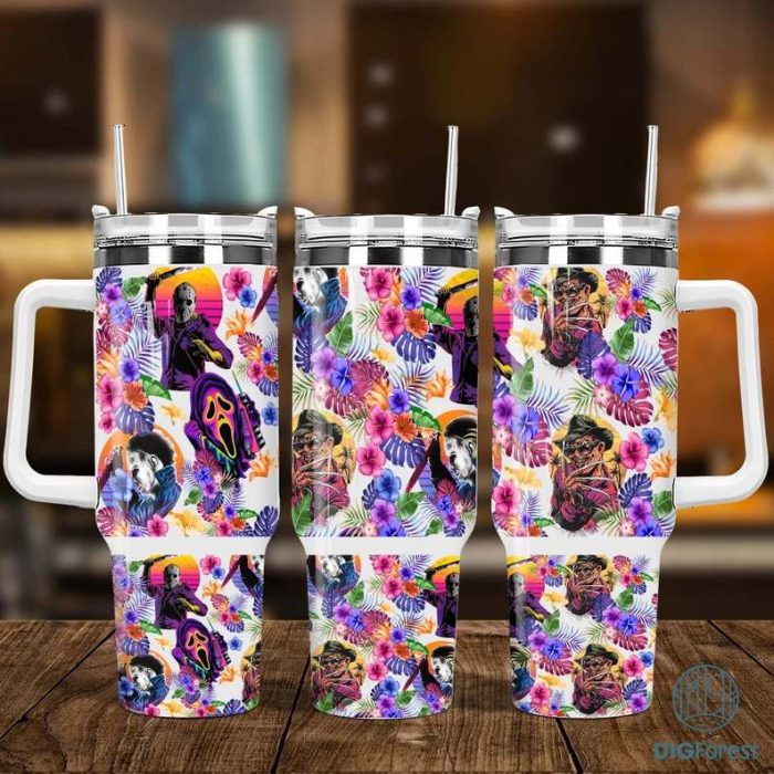 Halloween Horror 40oz Quencher Tumbler Wrap Sublimation Design, Friends Killers Stanley 40oz Tumbler Designs, 40oz Tumbler Instant Download