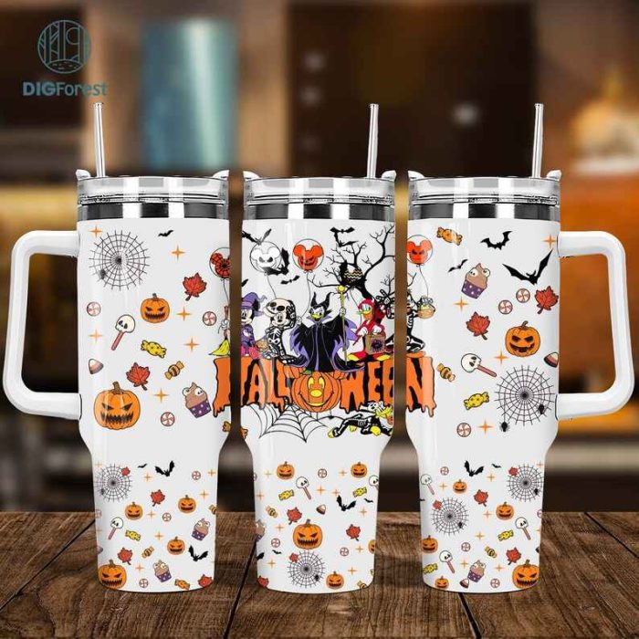 Disney Magical Pumpkins 40oz Tumbler Wrap Png, Halloween Pumpkins 2 pieces 40oz Tumbler Png, Horror Halloween 40oz Tumbler Png Sublimation