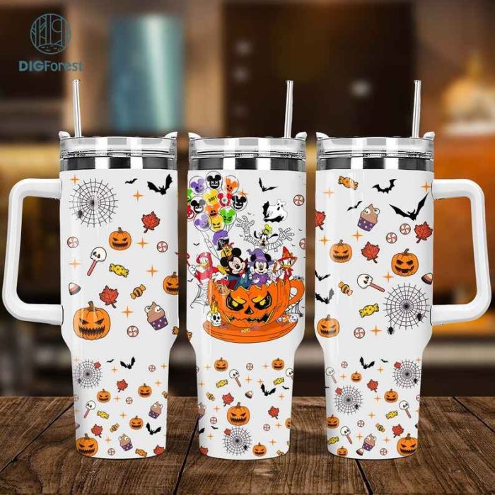 Disney Cartoon Characters 40oz Tumbler Wrap Png, Halloween Cartoon Tumbler 40oz Png Sublimation Designs, Cartoon 2 pieces 40oz Tumbler Png