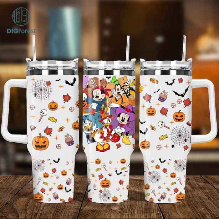 Disney Halloween Mouse Character Tumbler PNG, Cartoon 40oz Quencher Tumbler Wrap, 40oz Tumbler Wrap, Cartoon Tumbler Designs, Digital Download