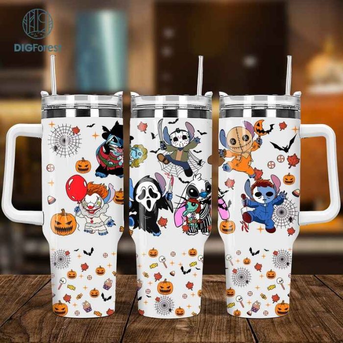 Disney Spooky Vibes Cartoon 40oz Tumbler Wrap, 40oz Handle Tumbler, 40oz Halloween Tumbler, Halloween Sublimation, Cartoon Halloween Wrap, Horror