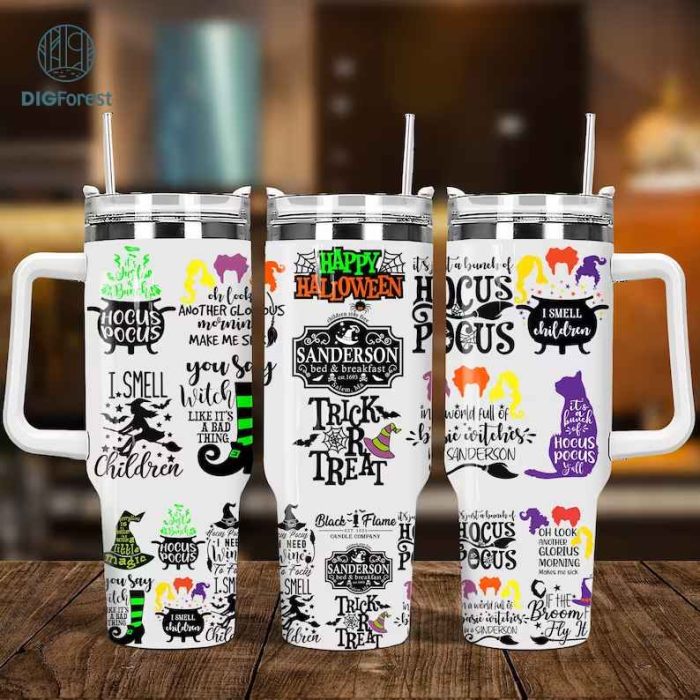 Halloween Sanderson Sisters 40oz Quencher Tumbler Wrap, I Smell Children 40oz Tumbler Sublimation Design Png, Instant Download