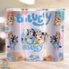 Bluey Friend Skinny Tumbler Png, Floral Bluey And Bingo 20oz Skinny Tumbler Wrap Design, Cartoons Characters 20oz Skinny Tumbler, Blue Dog Print Tumbler Wrap