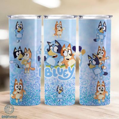 Bluey And Bingo Tumbler Wrap Png, Cartoons Characters 20oz Skinny Tumbler Wrap, 20oz Tumbler Png Sublimation Design, Digital Designs Template File