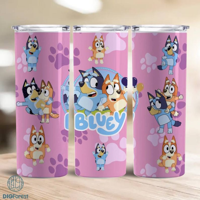 Bluey Dog Tumbler Wrap Png, 20oz Skinny Tumbler Wrap, 20oz Tumbler Png ...