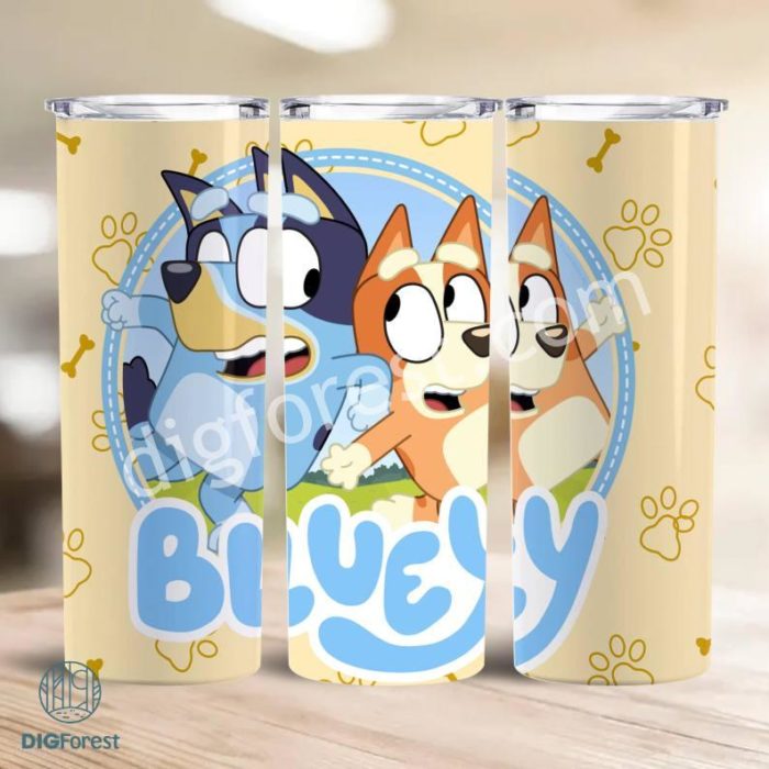 Bluey Bingo 20oz Skinny Tumbler Wrap, Bluey Tumbler Wrap Png Sublimation Png, 20oz Bluey Bingo Tumbler Sublimation Design