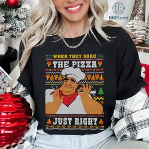 Emperor's New Groove Christmas PNG, Disneyland Kronk Christmas Shirt, The Pizza Just Right Ugly Christmas Shirt, Xmas Gifts