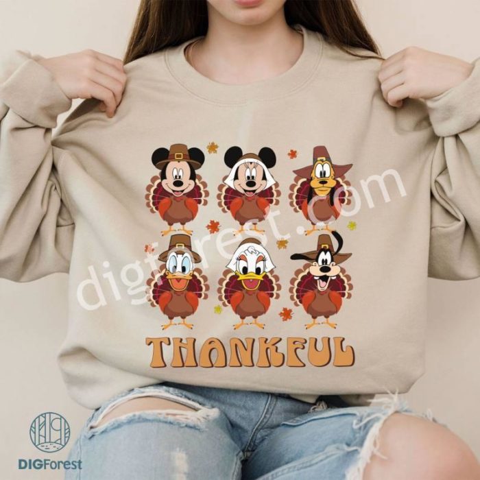 Disneyland Thanksgiving Thankful Png | Disney Mickey And Friends Thanksgiving Png Digital Download | Fall Vibes | Happy Thanksgiving Shirt