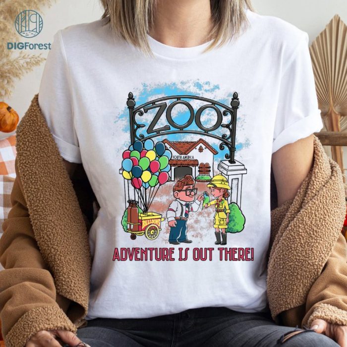 Disney Pixar Up Adventure Is Out There Png, Up Movie Shirt, Carl And Ellie Png, Disneyland Couple, Paradise Falls Shirt, Matching Couple Shirts