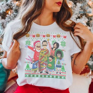 Bob's Burgers Ugly Christmas Sweater, Bobs Burgers Family Christmas PNG, Bob Belcher Christmas Shirt, Bob Burgers Sweatshirt, Tina Belcher