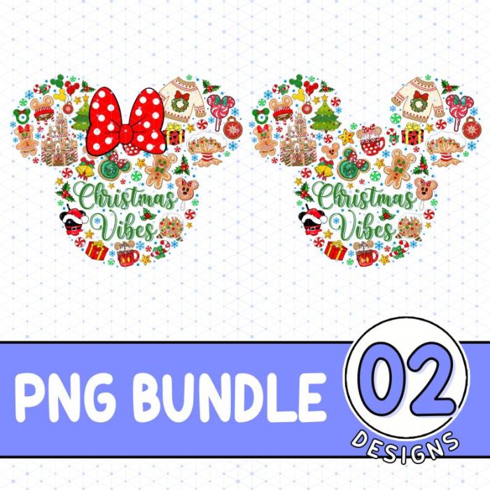 Disney Mickey Ears Christmas Vibes Png, Mickey Minnie Christmas Png, Disneyland Christmas Couple, Mickey's Very Merry Christmas , Digital Download