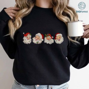 Santa Claus Christmas PNG | Merry Christmas Sweatshirt | Christmas Women PNG | Cute Christmas Tee | Christmas Funny Shirt