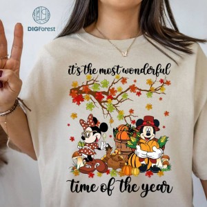 Disneyland Thanksgiving It's The Most Wonderful Time Of The Year Png | Disney Mickey Thanksgiving Png | Thankful Thanksgiving | Fall Autumn Shirt