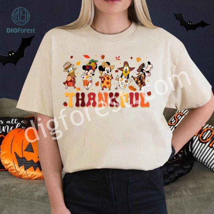 Disneyland Thanksgiving Fall Png | Disney Mickey Friends Thanksgiving Turkey Png | Fall Vibes | Thankful Grateful Blessed Shirt | Png Designs