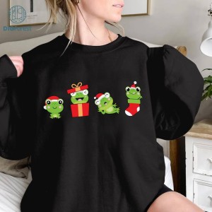 Funny Frog PNG | Santa Frog Sweatshirt | Christmas Frog PNG | Funny Frog Xmas Shirt | Holiday Shirt
