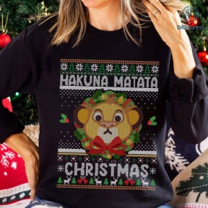 Disney Lion King Ugly Christmas Sweater, Hakuna Matata PNG, Lion King Christmas Shirt, Disneyland Christmas shirts, mickey's very merry Christmas