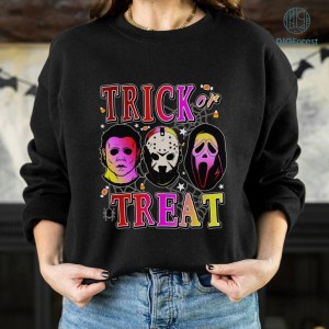 Horror Halloween Shirt, Trick or Treat Shirt, Michael Myers, Jason Voorhees, Scream Movie, Friday the 13th Shirt, Halloween Movie Shirt