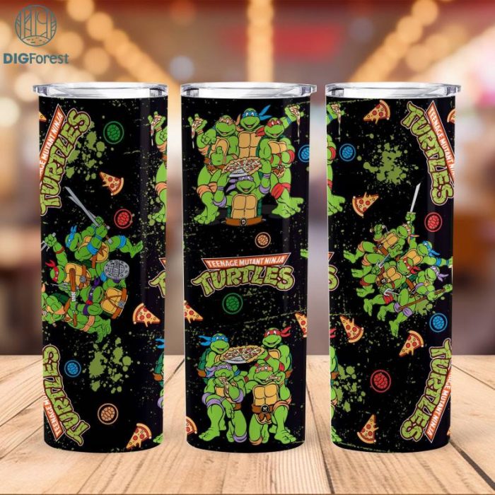 Turtles Glass Wrap Png, Ninja Digital Design Png, Ninja Tumbler Wrap Sublimation, Ninja 16Oz Libbey Glass Can Wrap, TMNT Glass Can PNG